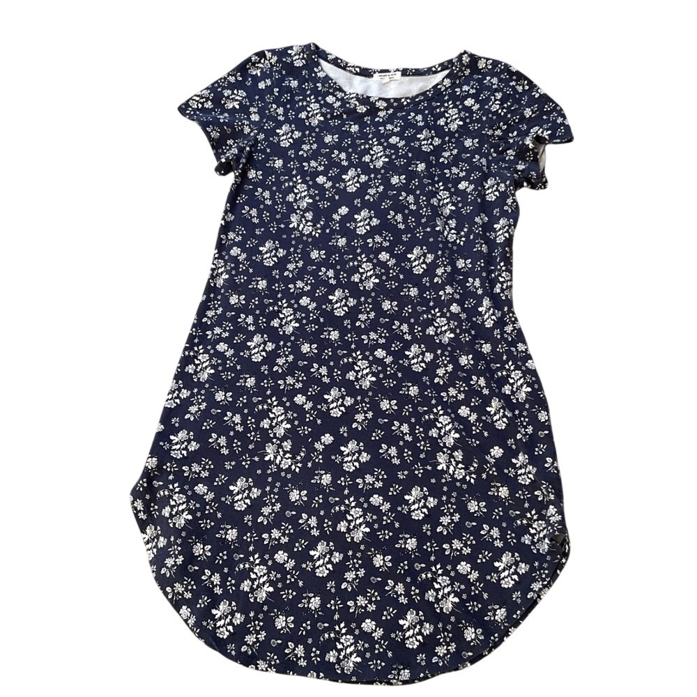HEART‎ & HIPS Navy Floral Print Short Sleeve Casual Dress Womens L
